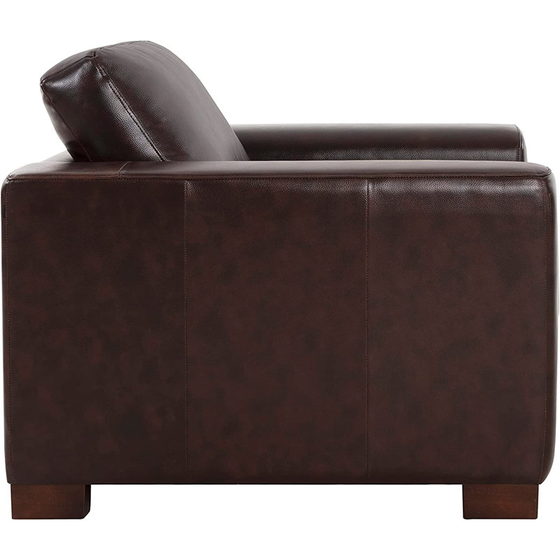 Hokku Designs Ajeta Oversized Genuine Leather Accent Chair, Modern